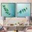Teal Tranquility Leaf Impression - ensemble de 2 feuilles carrées-420289884-420289885