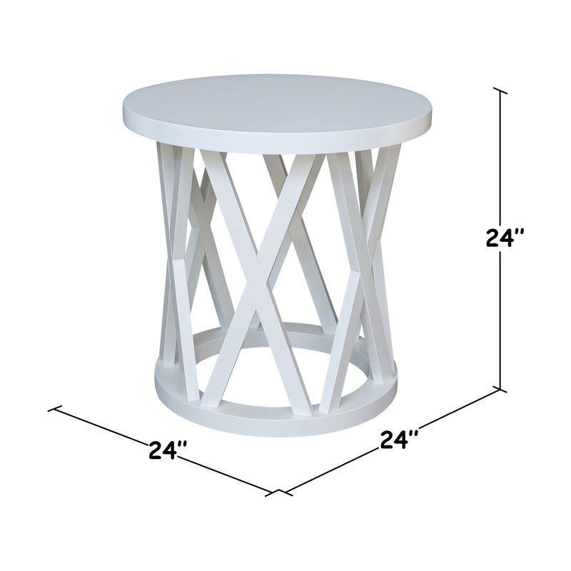 Charette Solid Wood Frame End Table, White