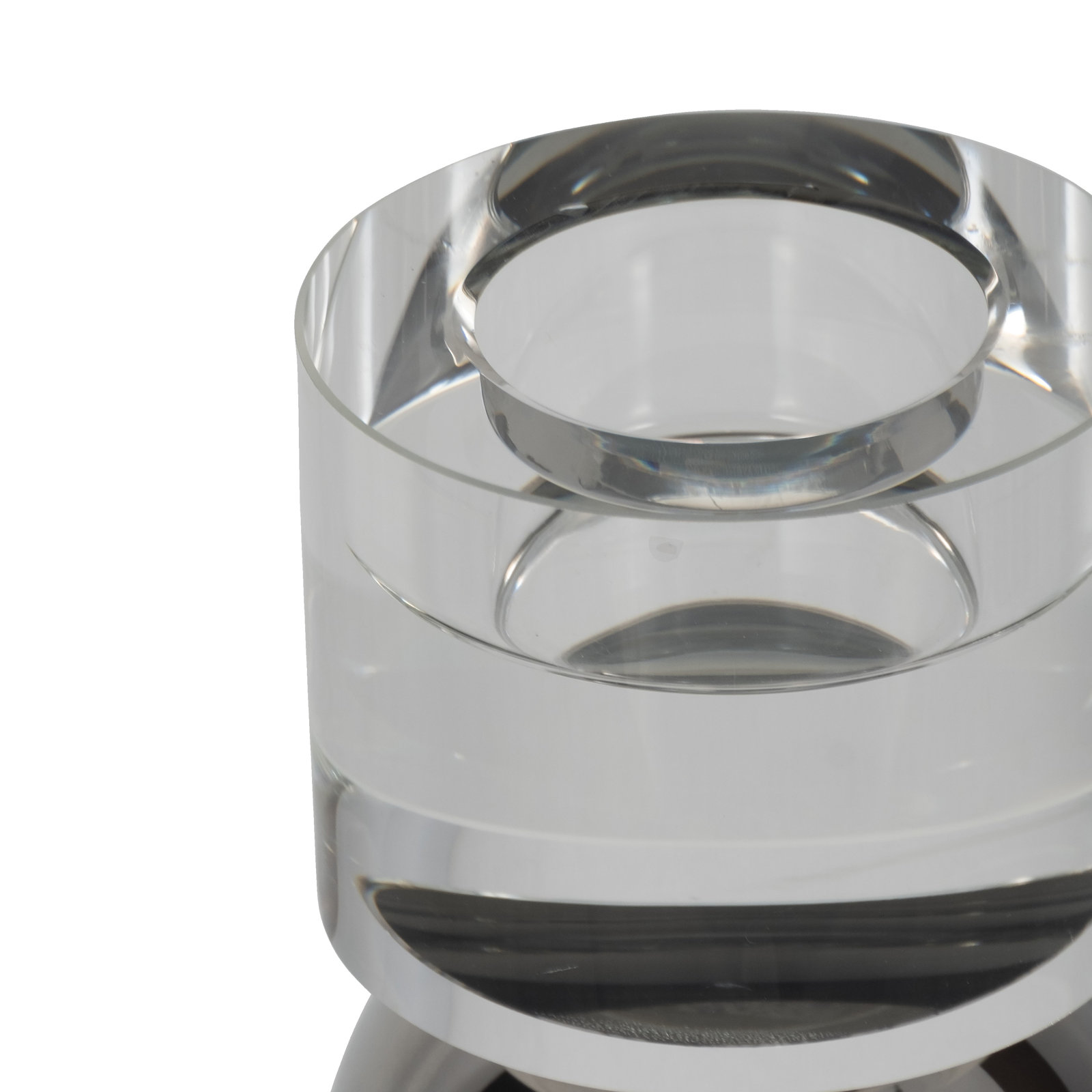 Riter Crystal Candlestick Holder, Silver, 8" H x 3" W x 3" D