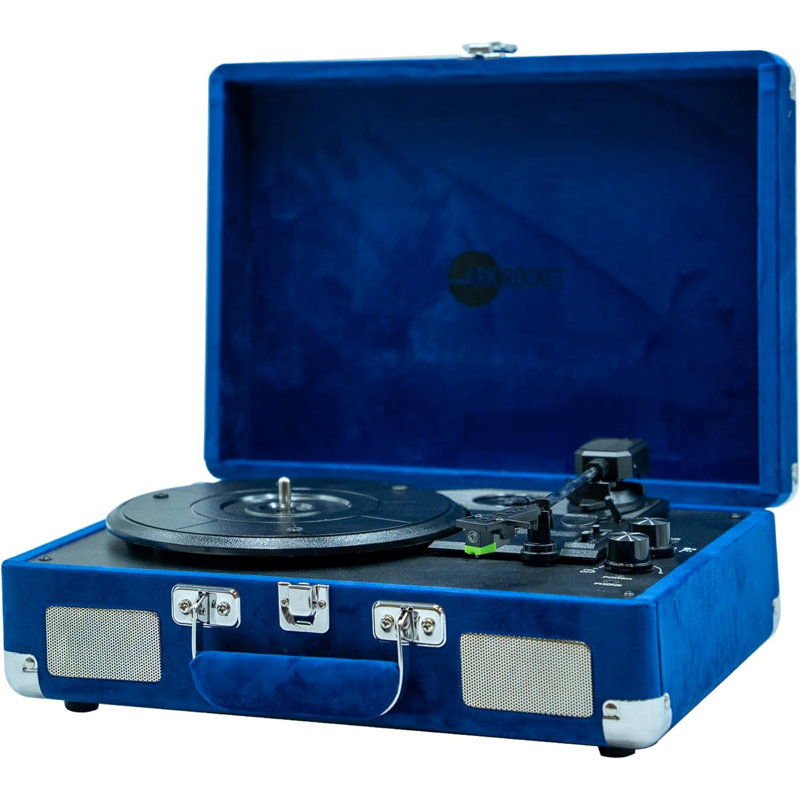 Valise tourne-disque Bluetooth à 3 vitesses avec haut-parleurs intégrés Arkrocket Curiosity
