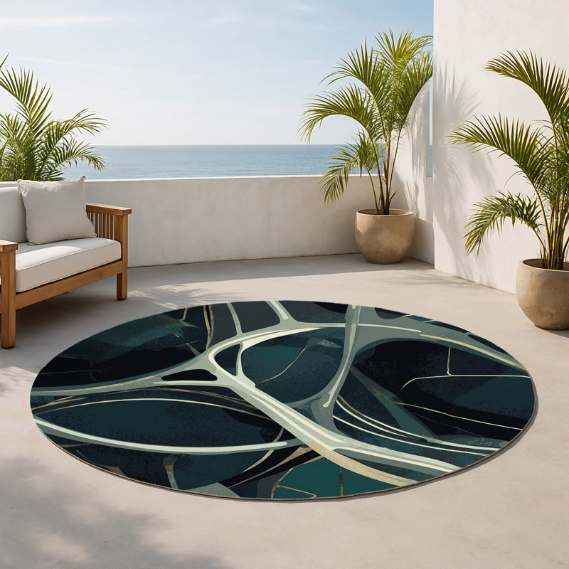 Tapis intérieur et extérieur Celestial Flux, Rond 5 pi