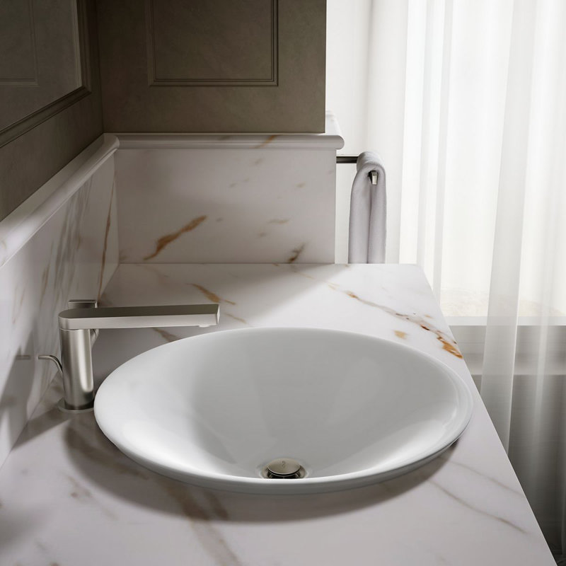 Carillon Circular Vessel Bathroom Sink, White