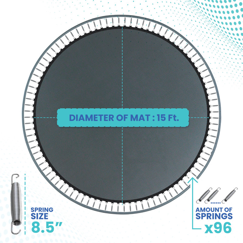 Tapis de remplacement pour trampoline avec rebords en V robustes Machrus - Compatible avec les cadres ronds