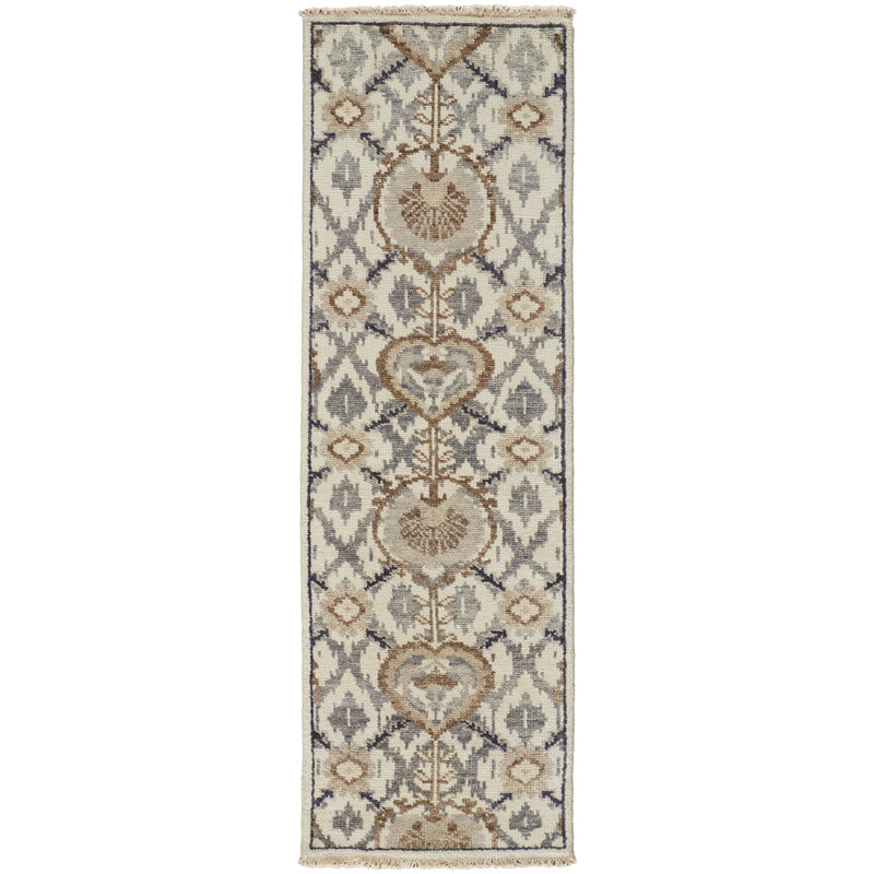 Tapis en laine Olajuwan, Tapis de couloir 2 pi 6 po x 8 pi