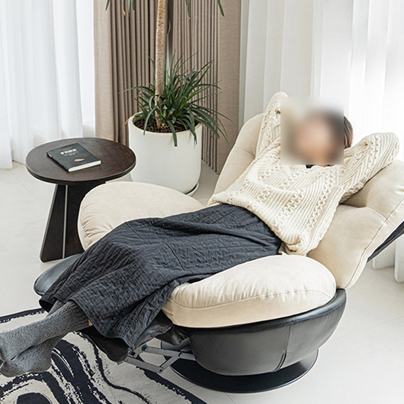 Chaise rotative en tissu Leisure technologies, Blanc/Noir, Noir