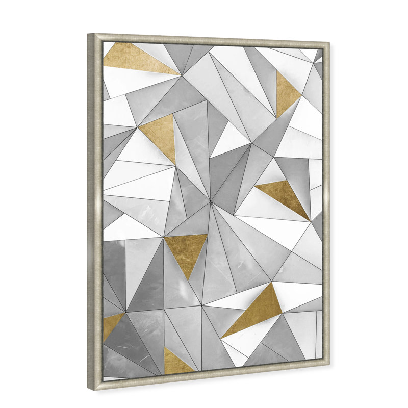 " Triangular Wall " by Oliver Gal, White Framed, 17" H x 12" W
