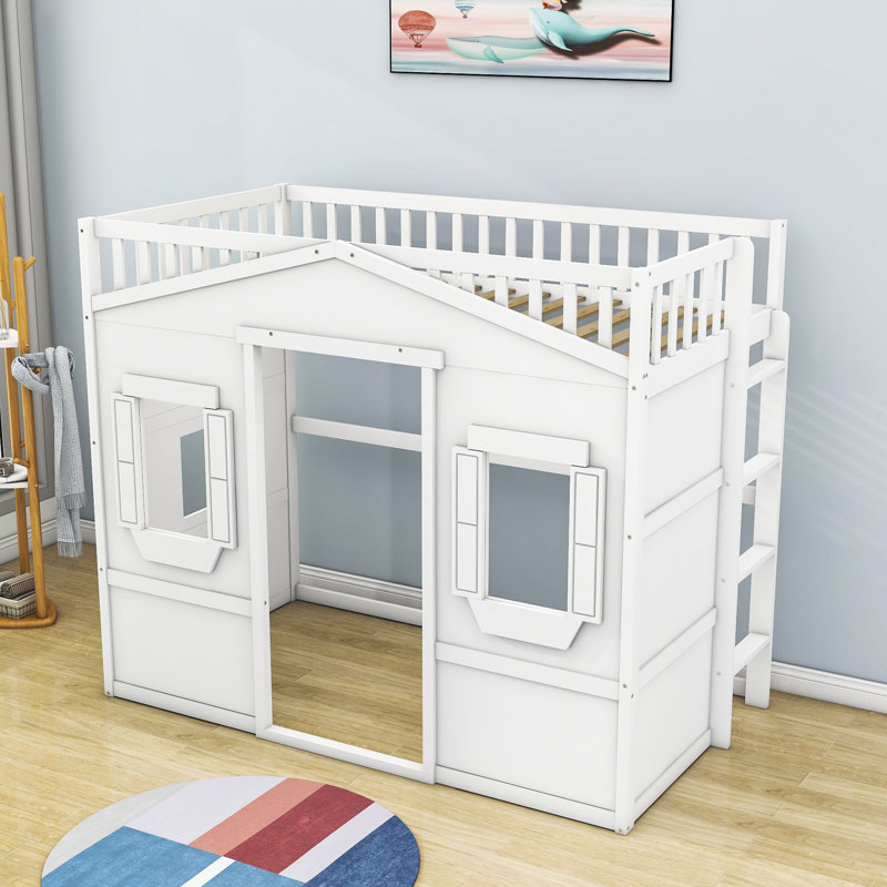 Gabriella-Frances Kids Loft Bed with Ladder, Twin, White