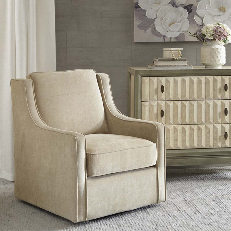 Chaise pivotante Logan à 360 degrés, Polyester crème