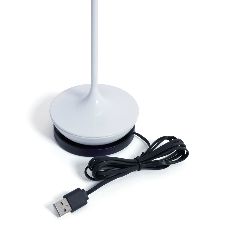 Lampe de table rechargeable élégante, blanche et dorée