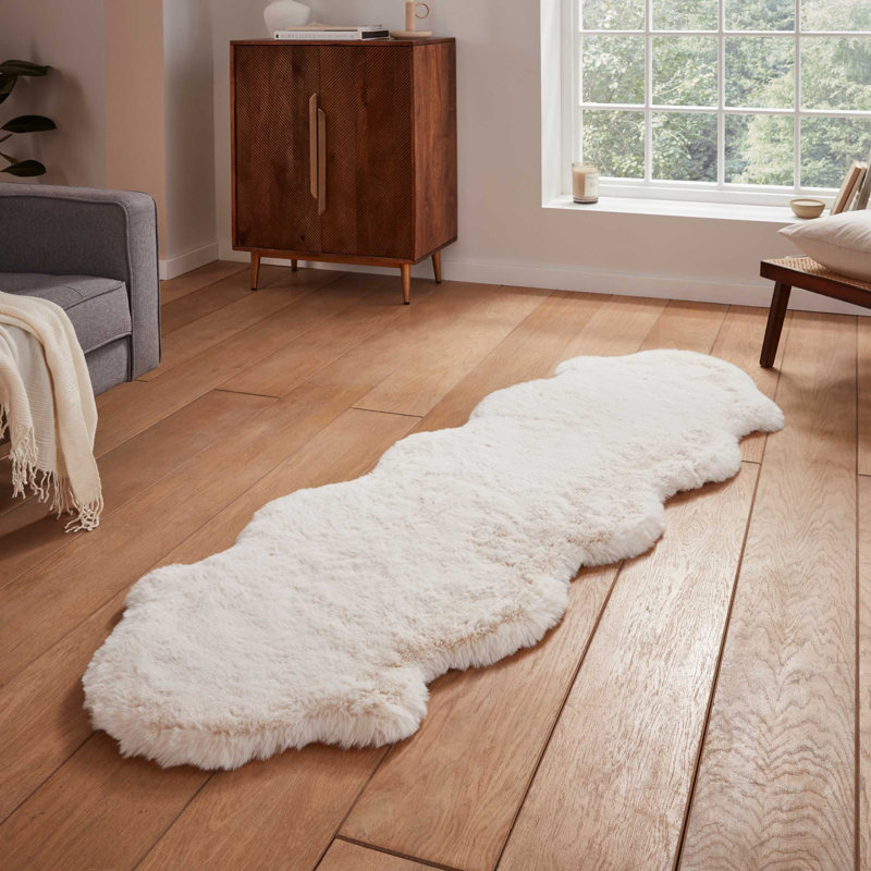 Lehi Shaggy Super Soft Sheepskin Rug - Ivory - 60X180, Novelty 60 x 180cm