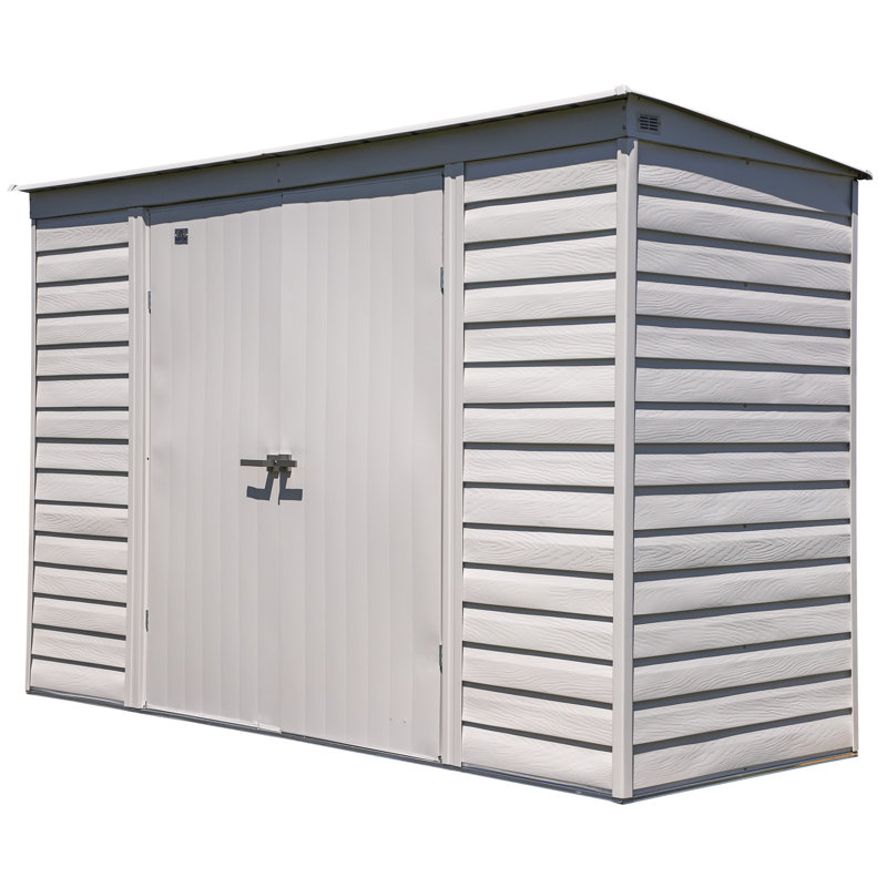 Select Steel Storage Shed Steel Storage Shed, 10X4, Flute Grey, Flute Gray