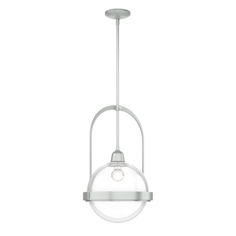 Atlas 1 - Light Single Globe Pendant, Vintage Platinum, Clear Glass