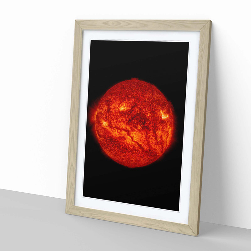 Giant Filament on the Sun - Picture Frame Graphic Art Print, 48cm H x 36cm W x 2cm D, Oak Framed