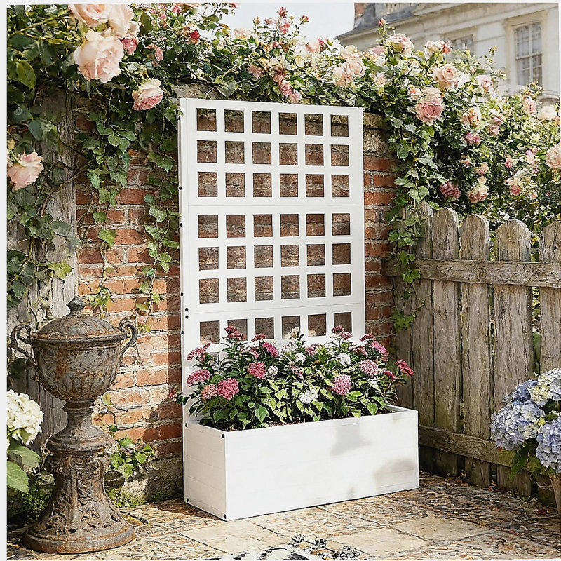 Stylish Planter Box,Raised Garden Bed,Vegetable Box, White