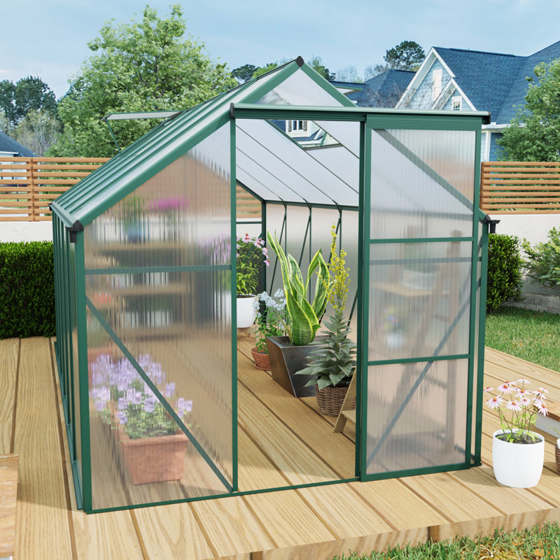 Serre en polycarbonate 6 x 12 pour l'extérieur vert