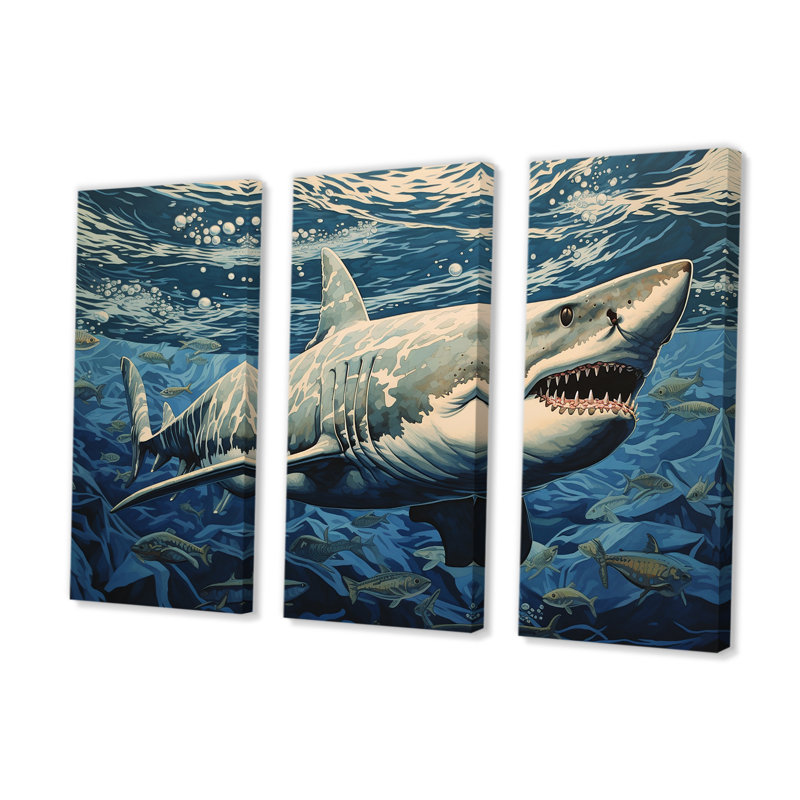 Shark Echo, ensemble d'art mural Shark, H 28 po x l 36 po