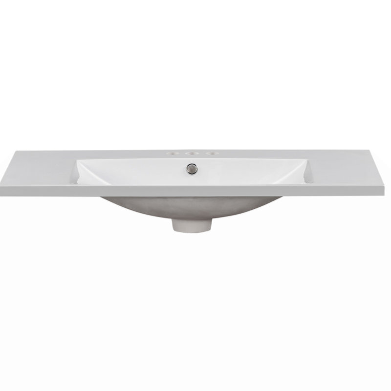 Rectangular  Hole Bathroom Resin Sink, Vanity Top Sink Only, Faucet,  Faucet And Cabinet Not Included