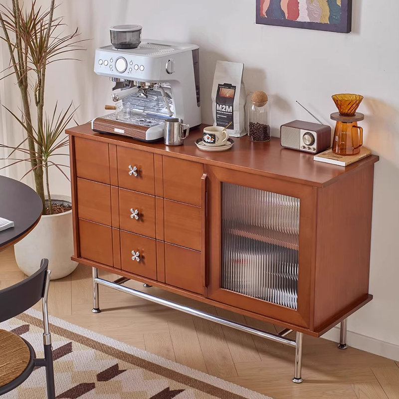 Nordic mid-style solid wood sideboard
