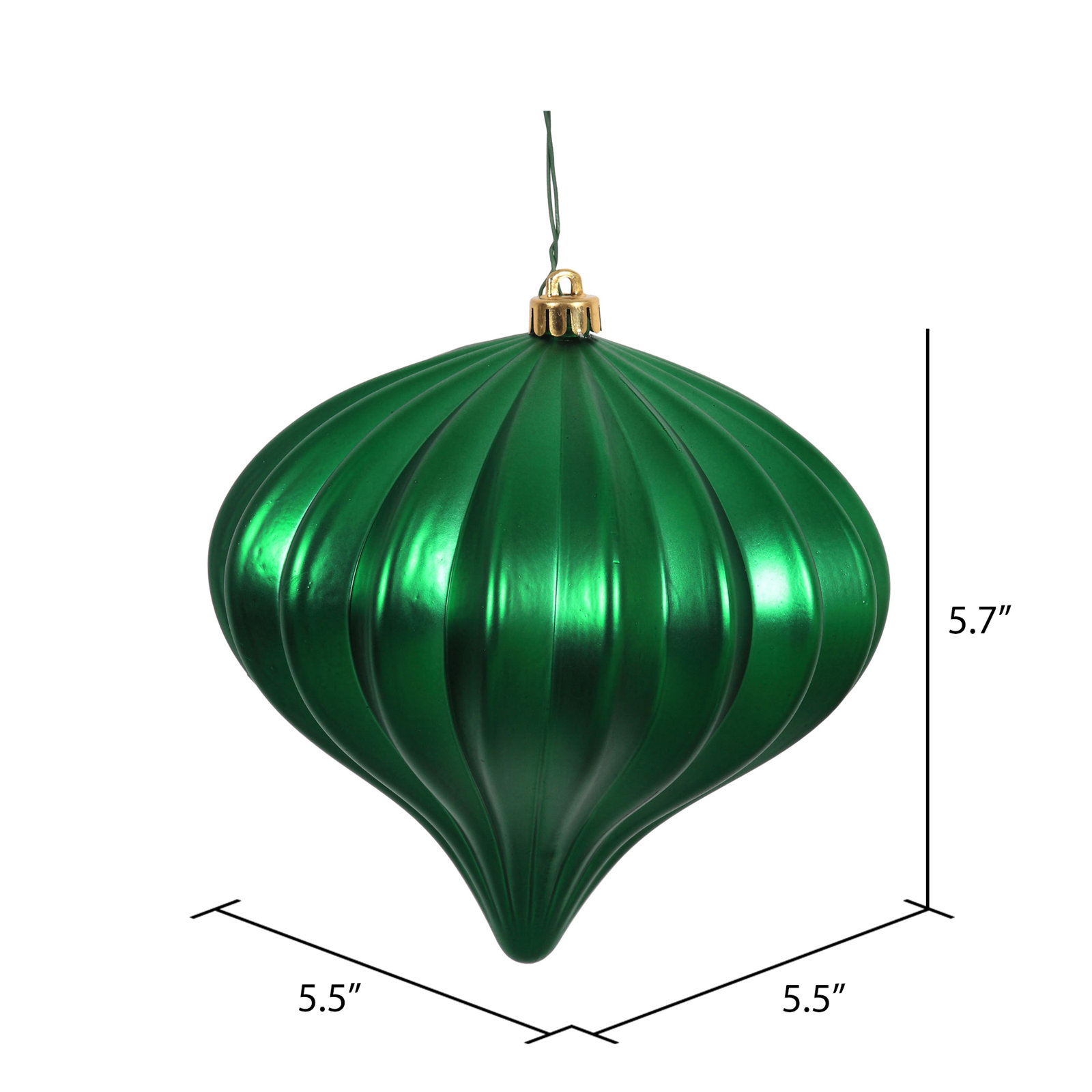 5.7" Onion Christmas Ornament UV, Green