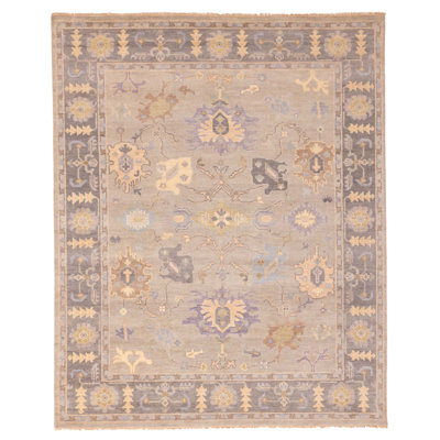 Tapis moderne gris Oushak 8 pi 0 po x 9 pi 10 po