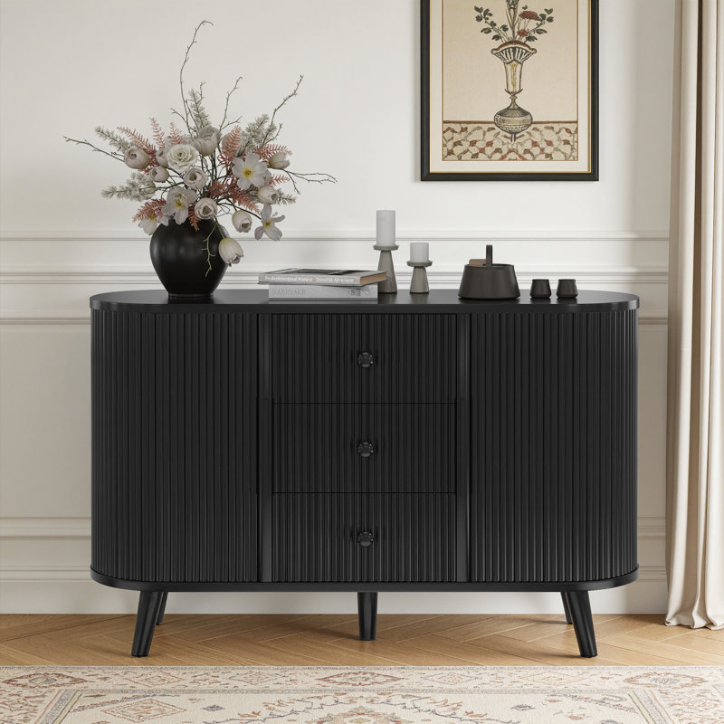Buffet 47,2 "à 3 tiroirs 47,2" Modern, Noir