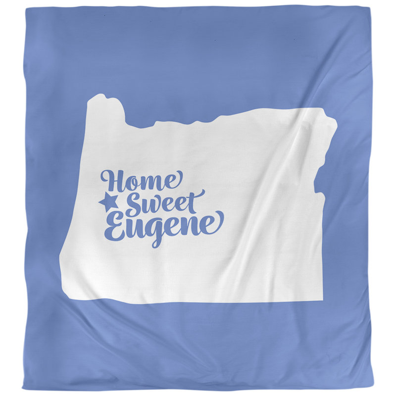 Housse de couette simple eugene oregon, Bleu, Polyester brossé