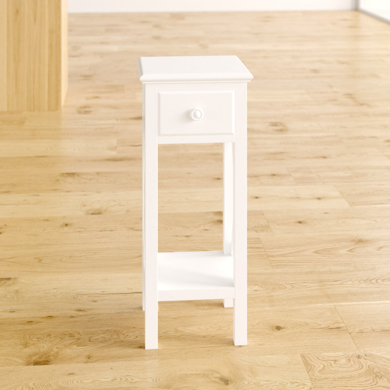 Side Table with Drawer White