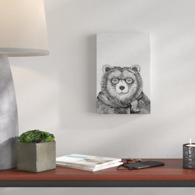 Wise Old Bear - Wrapped Canvas Painting