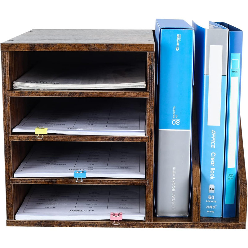 Porte-classeur en bois pour classeur de courrier