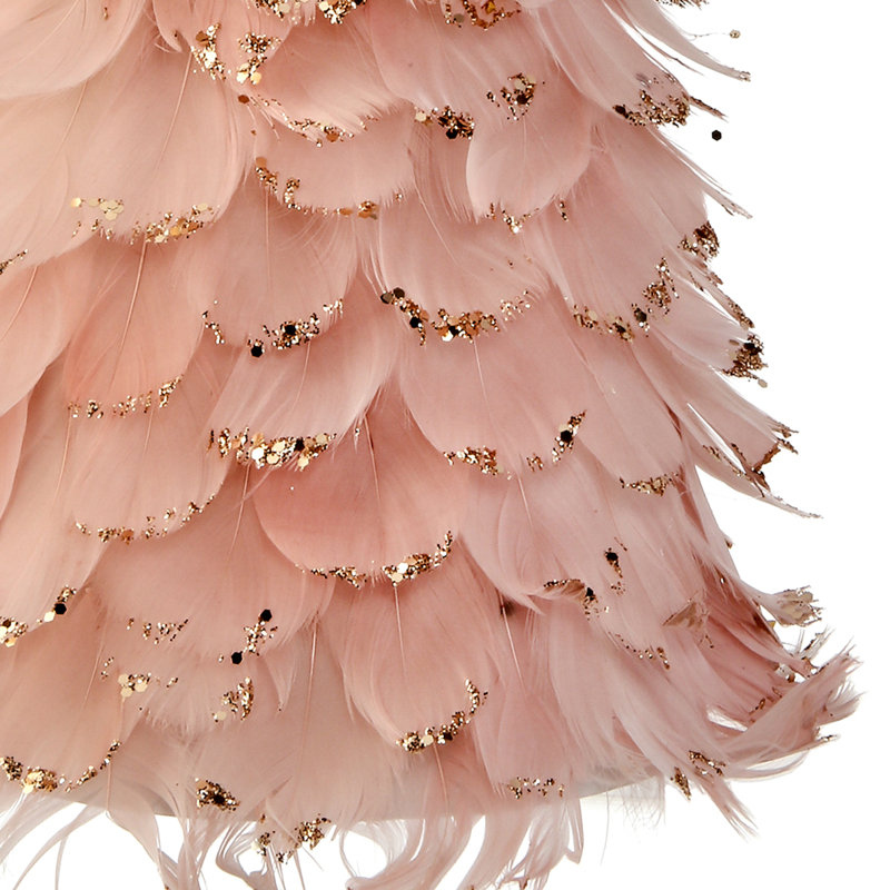 18"  Glitter Tip Feather Cone Tree