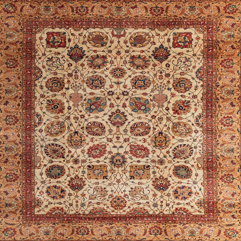 Tapis abstrait moderne 4177, Carré 6 pi
