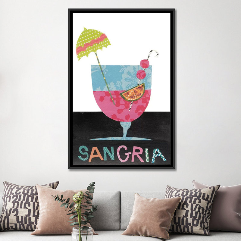 «Mix Me a Drink V» par Regina Moore, impression sur toile tendue, H 60 po x l 40po x P 1,5 po, Toile avec cadre noir