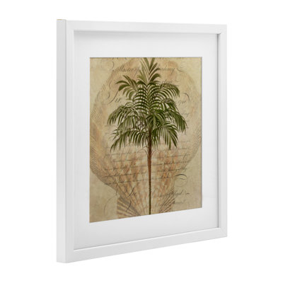 Subdued Tropics Palm Framed Print Under Glass, design by Steve Hunziker