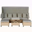 Ensemble 4 pièces de canapé de patio en résine tressée résistant aux rayons UV avec auvent rétractable, coussins et table élévatrice-488441718