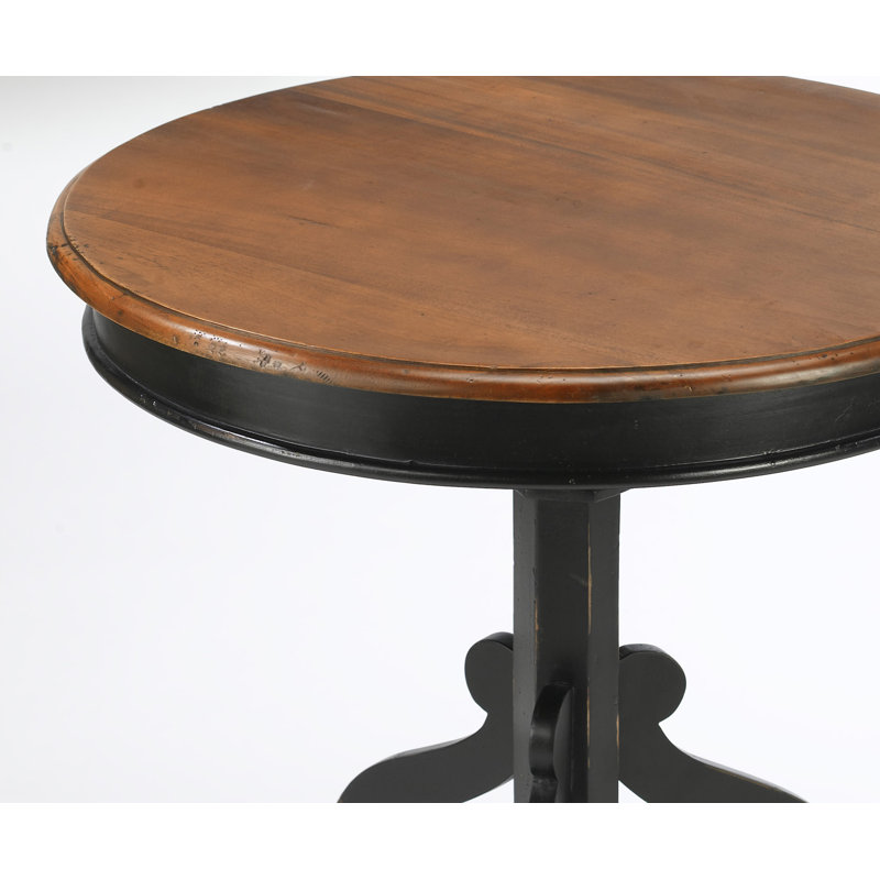 Solid Wood End Table, Black
