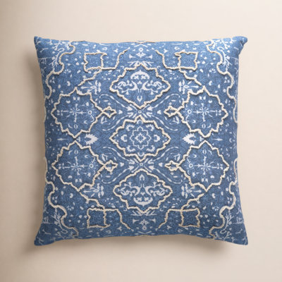 Caitlyn Embroidered Linen Throw Pillow