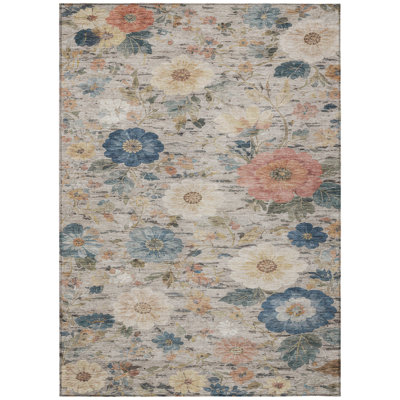 Machine Washable Indoor/Outdoor Chantille ACN2946 Floral Rug
