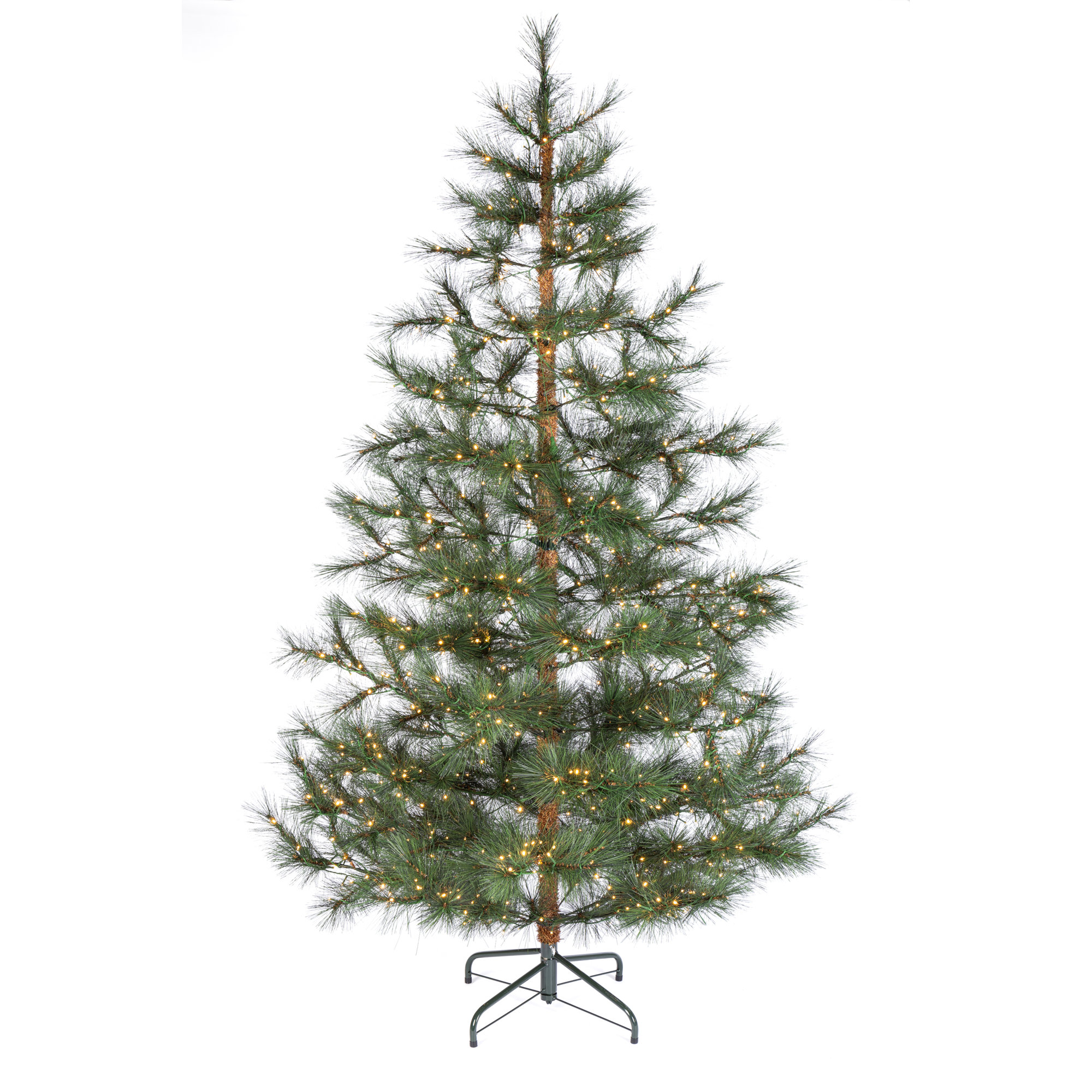 Elegant Prelit Hard Needle Tips Hinged Christmas Tree, 7'5"