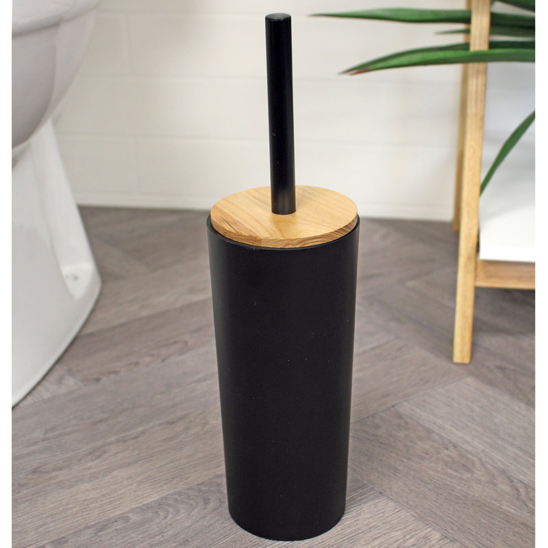 Richae Black Toilet Brush & Holder, Black