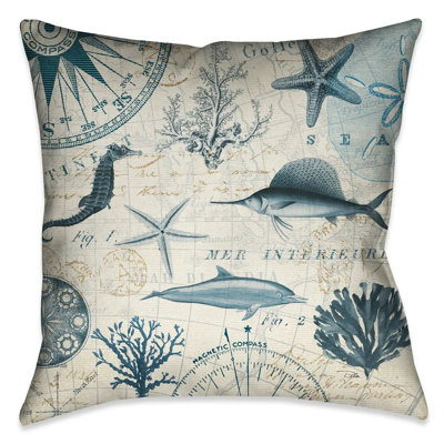 Ocean Rules Ocean Life Indoor Decorative Pillow