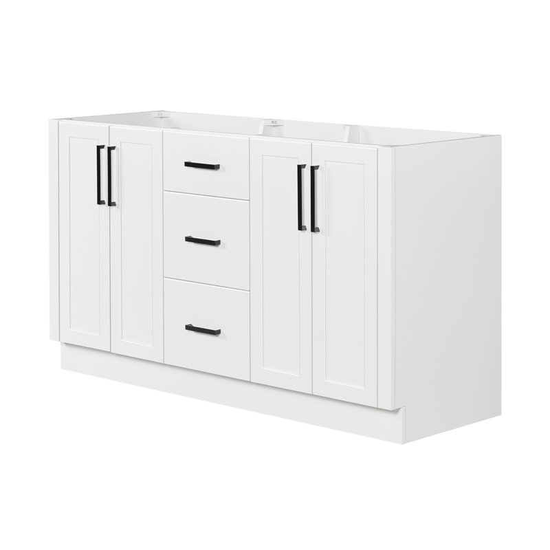   Base de meuble-lavabo double 60 po Loren, White