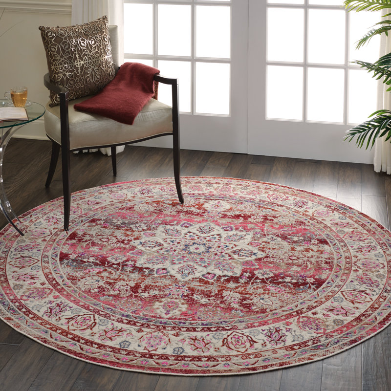 Lowndes Oriental Indoor Rug, Round 6'
