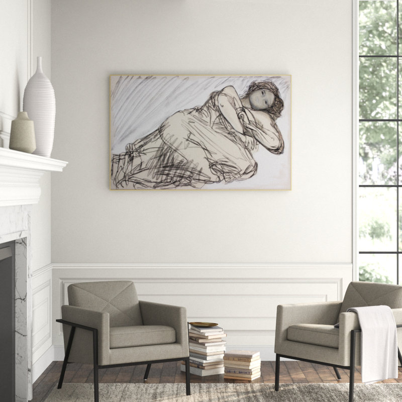 Rested' Print on Canvas, Gold Framed, 38.75" H x 60.75" W x 1.25" D