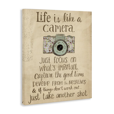 «Life Is Like a Caméra», reproduction d'art textuel