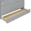 Grand lit escamotable gris brossé avec grands tiroirs et ports USB - Pratique et chic-1103720145