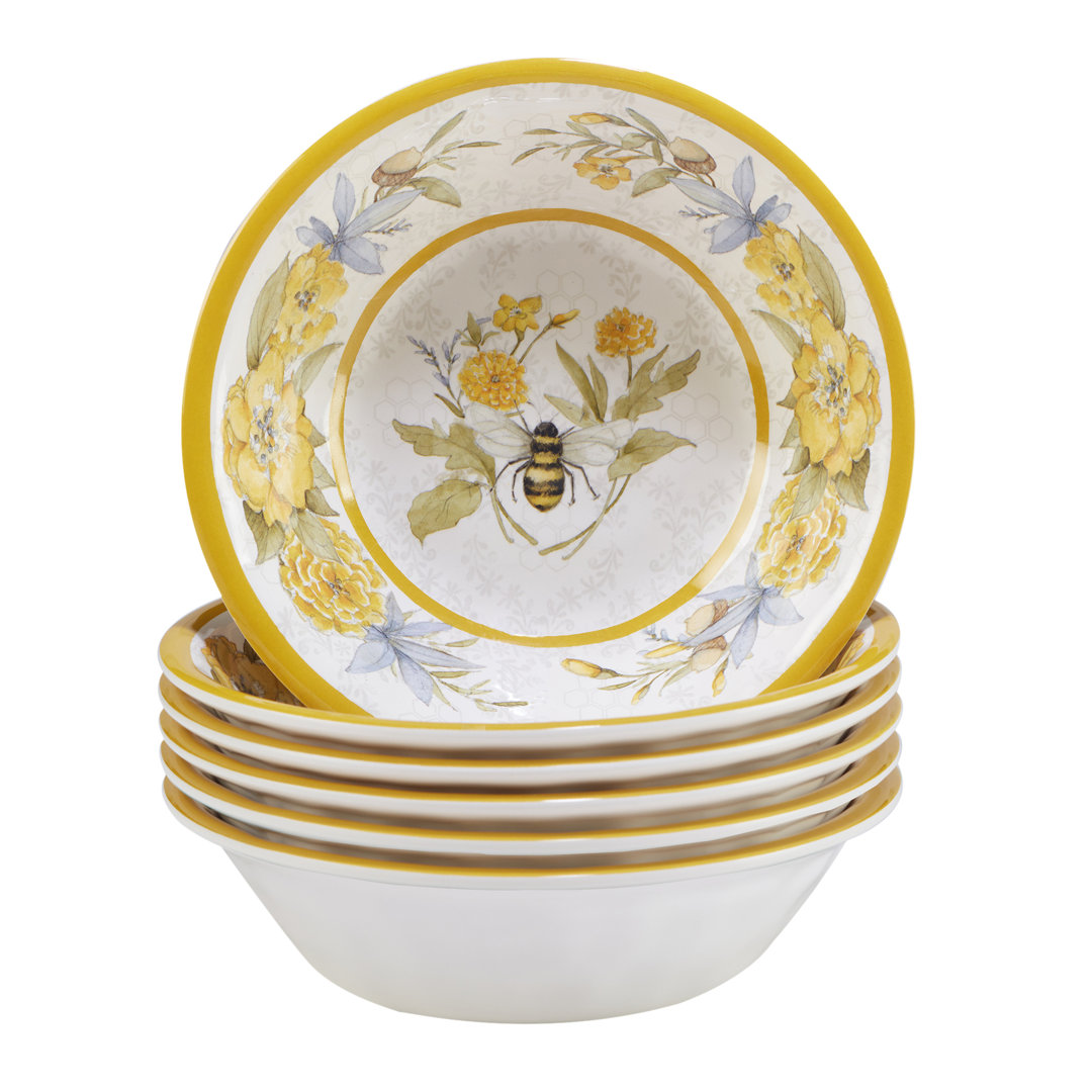 Certified International Bee Sweet  Set/6 All Purpose Bowl 7.5" X 2" Certified International