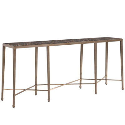 Emperador 74" Wide Dark Emperador Natural Stone Dusty Bronze Console