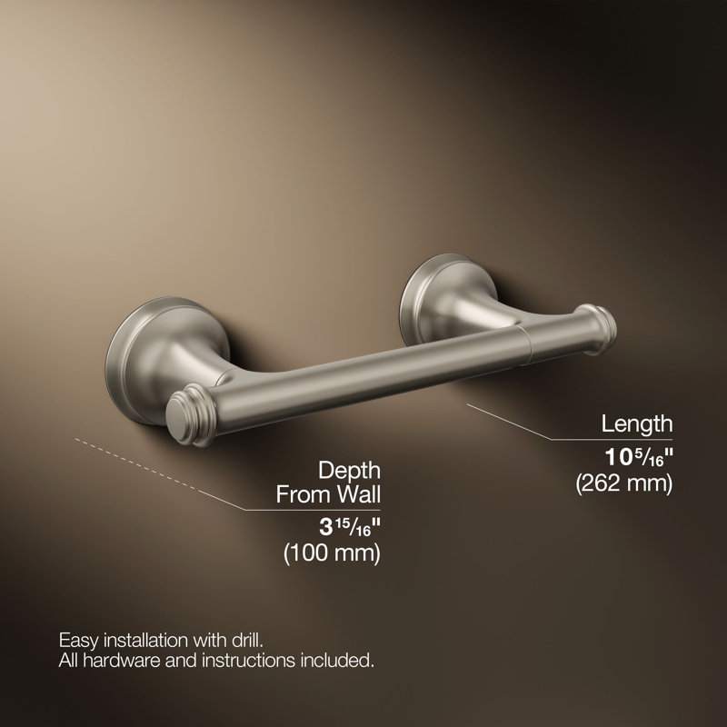 Bellera Pivoting Toilet Paper Holder, Vibrant Brushed Nickel