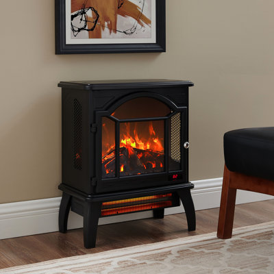 Foyer électrique 18 "avec quartz infrarouge - flamme 3D, 1500 W, 5000 / h, portable, sécuritaire, facile à assembler avec chaleur 1500 W, température réglable, télécommande, protégé, longue durée de vie