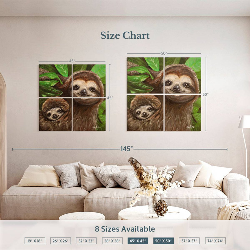 Brampt Sloth All Smiles, 45" H x 45" W